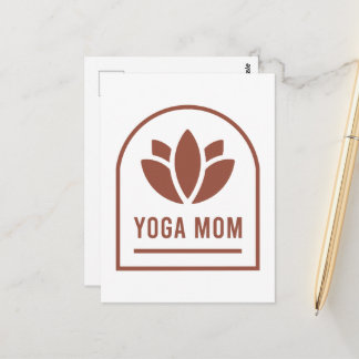 Yoga mom yogi mother boho chic aesthetic postcard