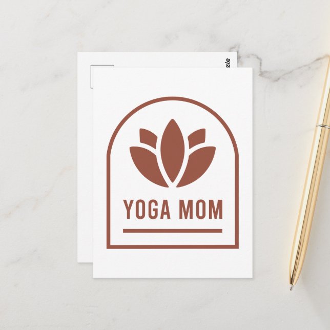 Yoga mom yogi mother boho chic aesthetic postcard (Front/Back In Situ)