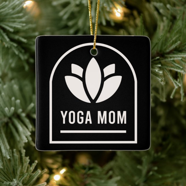 Yoga mom yogi mother ceramic ornament (Tree)