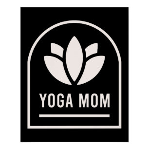 Yoga mom yogi mother minimal black poster