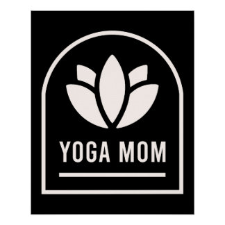 Yoga mom yogi mother minimal black poster