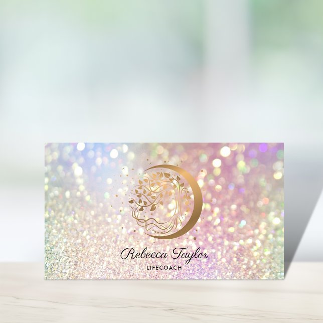 yoga moon trendy life coach tree of life gold busi business card (Creator Uploaded)