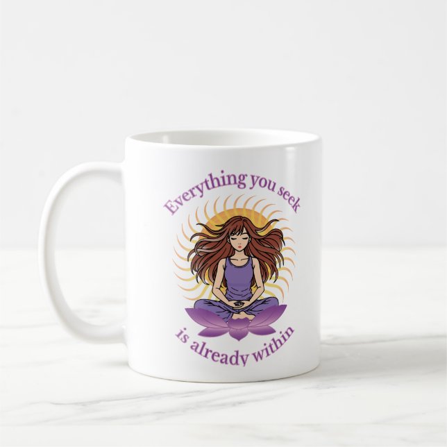 Yoga Mug – Spiritual Gift for Women, Calm Vibes (Left)