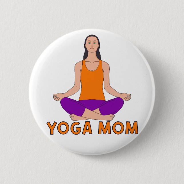 Yoga Mum 6 Cm Round Badge (Front)