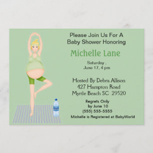 Yoga Mum Baby Shower  Invitation