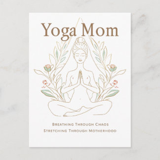 Yoga Mum Breathing Through Motherhood Holiday Postcard
