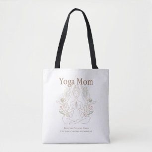 Yoga Mum Breathing Through Motherhood Tote Bag