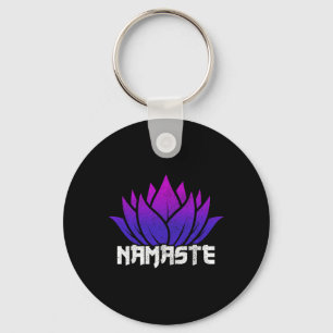 Yoga Namaste Buddha Lotus Flower Buddhism Yogi Bud Key Ring