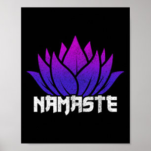 Yoga Namaste Buddha Lotus Flower Buddhism Yogi Bud Poster