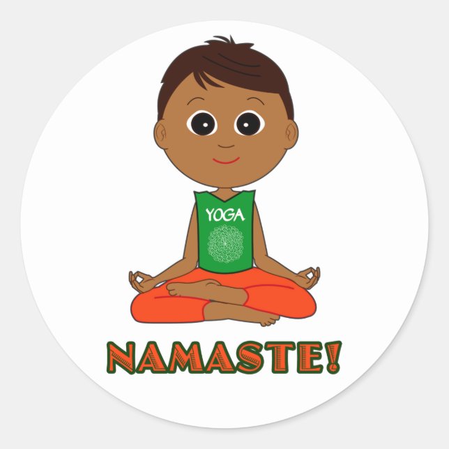 Yoga Namaste Classic Round Sticker (Front)