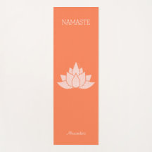 Yoga Namaste Coral Color with Lotus Girl Pose 