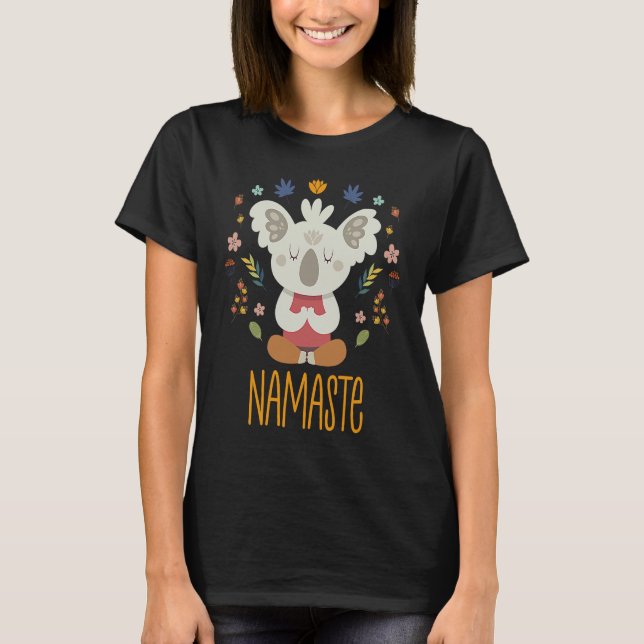Yoga Namaste Koala Yoga for Outdoor Meditation T-Shirt (Front)