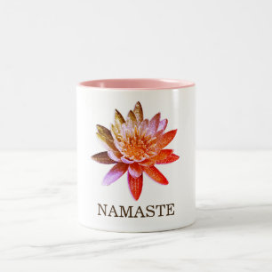 Yoga Namaste Lotus Flower Two-Tone Coffee Mug