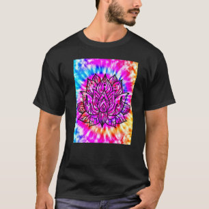 Yoga Namaste Moon Tie Die Buddha Lotus T-Shirt