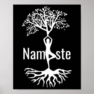 Yoga Namaste Tree Pose Meditation Poster