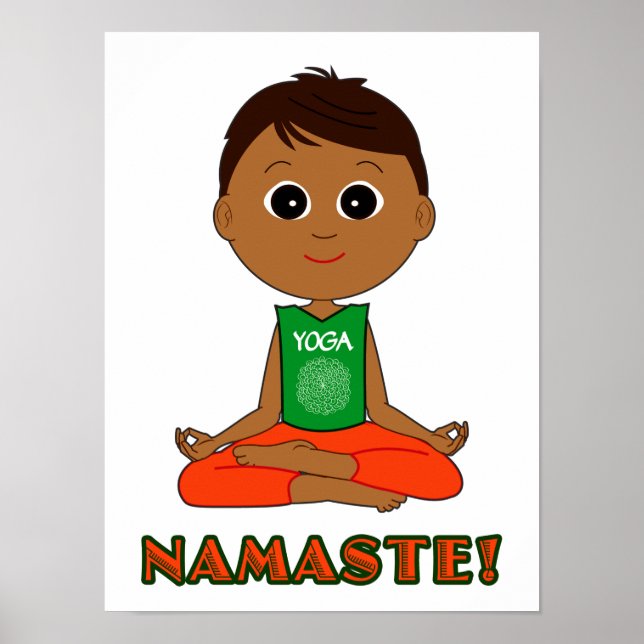 Yoga Namaste with Boy Poster (Front)