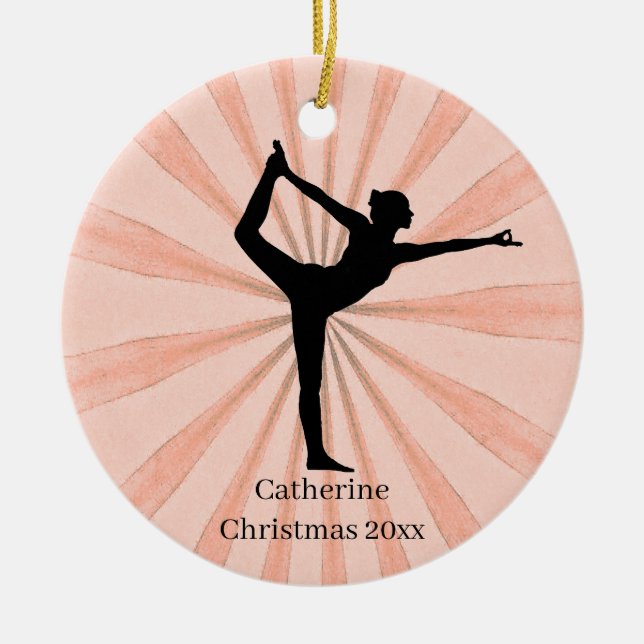Yoga Name Ceramic Tree Decoration (Front)