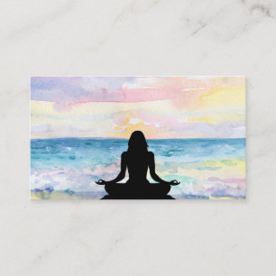 *~* Yoga Ocean Sunrise Mindfulness Meditation Business Card