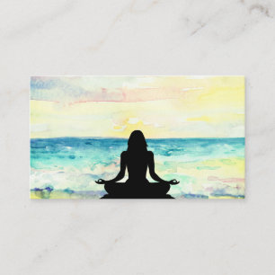 *~* Yoga Ocean Sunrise Sea Mindfulness Meditation Business Card