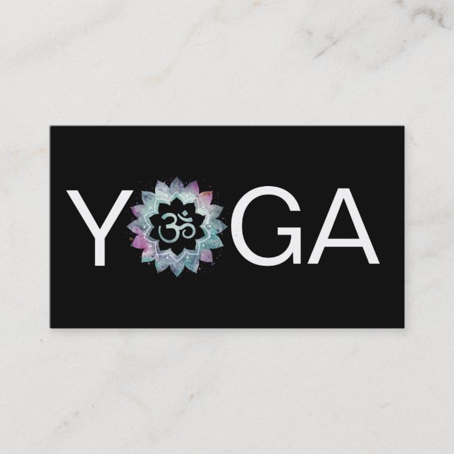 *~* Yoga OM  Aum Lotus Mandala Teacher Instructor Business Card (Front)