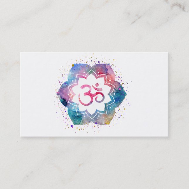 *~* Yoga Om Aum Teacher Reiki Massage Mindfullness Business Card (Front)