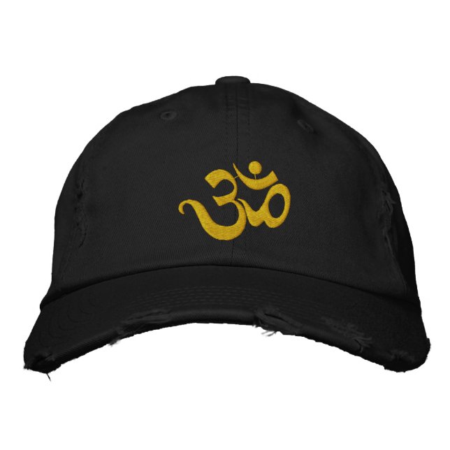Yoga OM Embroidered Dark Cap (Front)