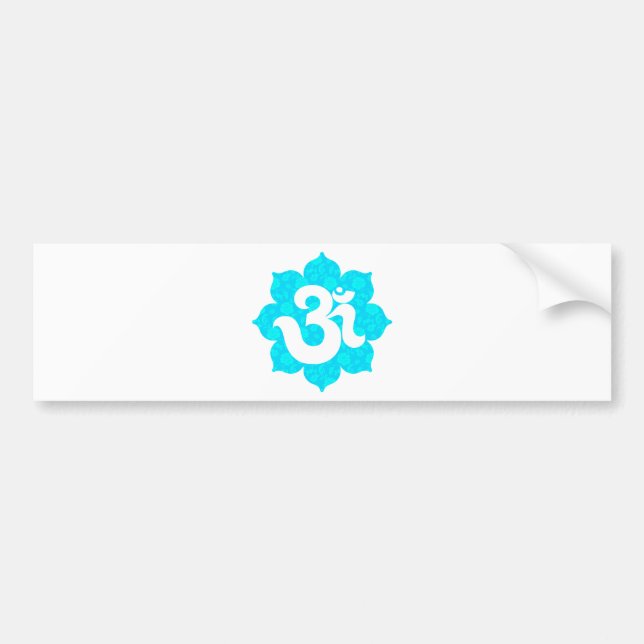Yoga Om in Lotus light blue Bumper Sticker (Front)