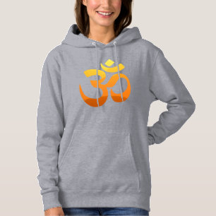 Yoga Om Mantra Symbol Womens High Quality Grey Hoodie