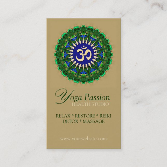 Yoga Om Organic New Age Business Cards (Front)