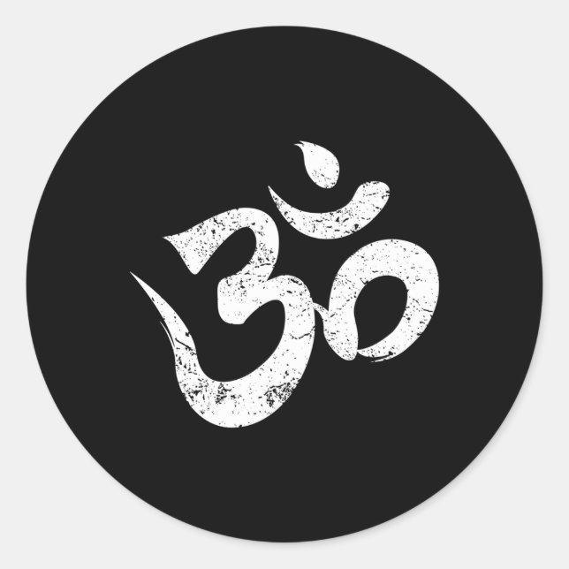Yoga Om Spiritual Symbol Aum Meditation Ohm Classic Round Sticker (Front)