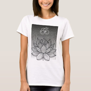 Yoga, Om Symbol And Lotus Flower T-Shirt