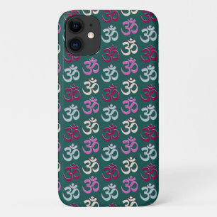 Yoga Oom Symbol Pattern Blue Green and Pink iPhone 11 Case