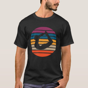 Yoga outfit colourful retro sunset and yoga pose b T-Shirt