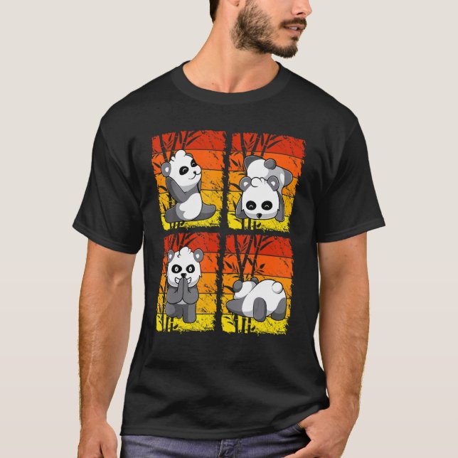 Yoga Panda Chinese Bamboo Eating Animals  Gym 5 T-Shirt (Front)