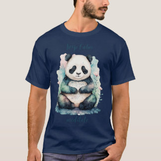 yoga panda keep calm meditate T-Shirt