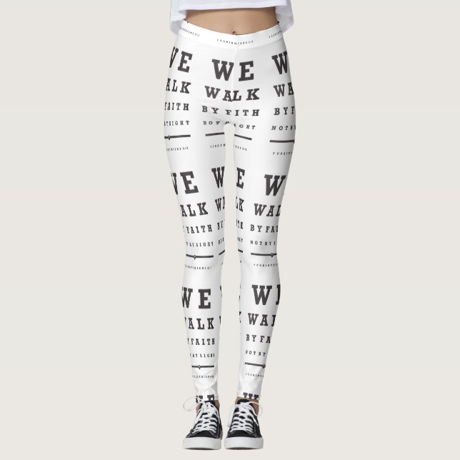 Yoga Pants Leggings Stretch Pants We Walk By Faith (Front)