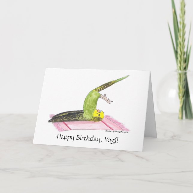 Yoga Parakeet Plough pose Card (Front)