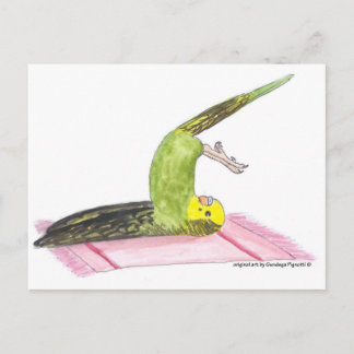 Yoga Parakeet Plough pose Postcard
