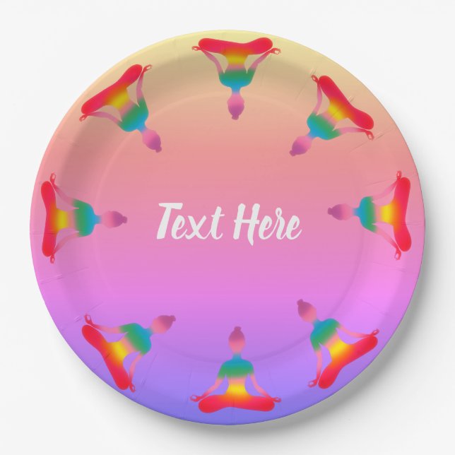Yoga Party Custom Paper Plates (Front)