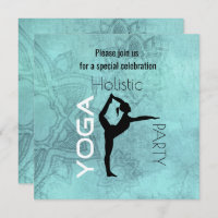 Yoga Party with Yoga Pose on Lotus Background