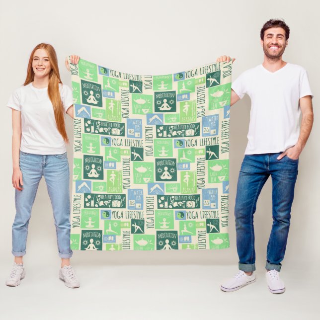 Yoga Pattern fleece blankets (In Situ)