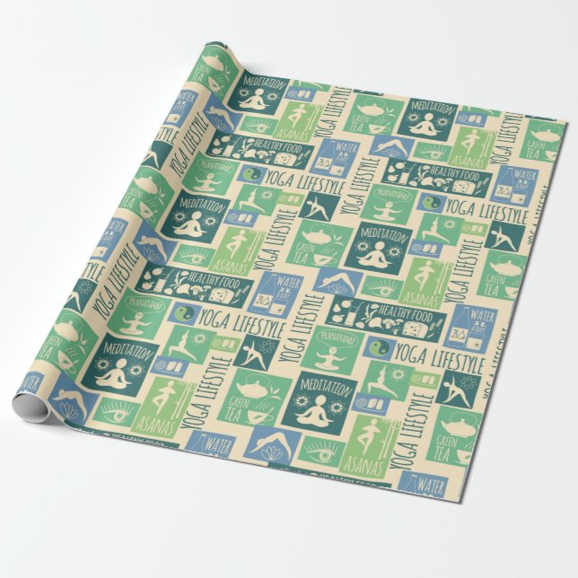Yoga Pattern Wrapping Paper (Unrolled)