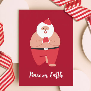 Yoga Peace on Earth Santa Holiday Card