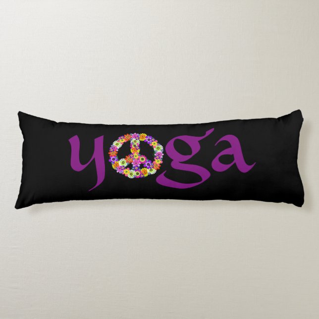 Yoga Peace Sign Floral Body Cushion (Front)