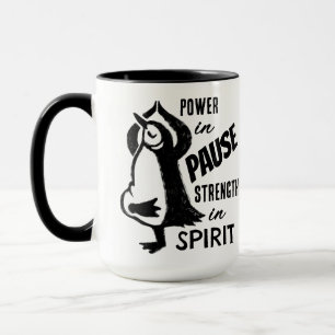 Yoga Penguin Black And White Motivational Mug