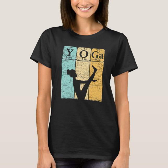 Yoga Periodic Table Elements Zen Meditation Nerd Y T-Shirt (Front)