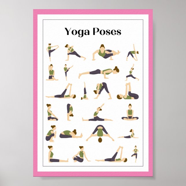 Yoga Pick a Pose Brain Break Poster (Pink) (Front)