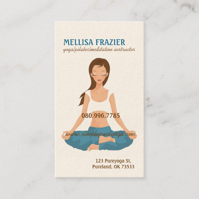 Yoga Pilates Meditation Business/Instructor Business Card (Front)