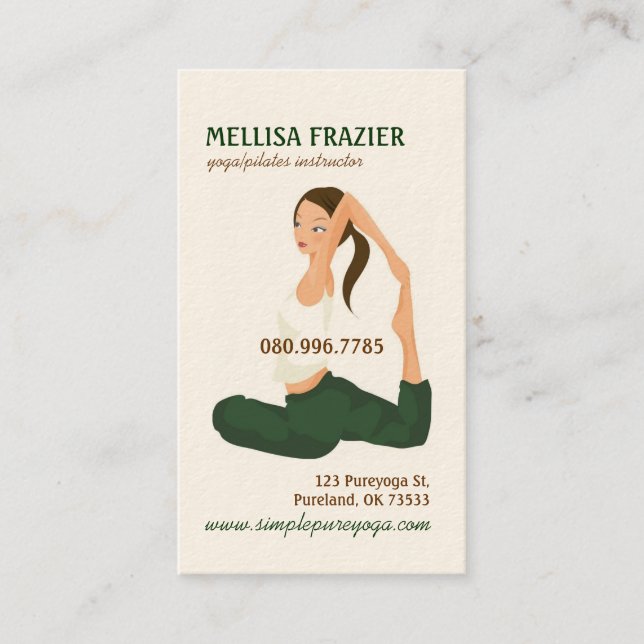 Yoga Pilates Meditation Business/Instructor Business Card (Front)