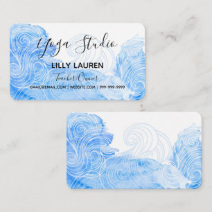 Yoga Pilates Reiki Studio Blue Waves Business Card